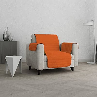 Italian Bed Linen Trendy Capa cobre sofá "Trendy", laranja/amarelo, 1 praça, CD-TRENDY-Aranço/GIALLO-1P
