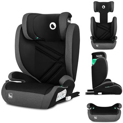 Lionelo Hugo i-Size Bilbarnstol 100–150 cm – ISOFIX & Bältesmontering, 8-Positions Nackstöd, Memory Foam, Avtagbar Klädsel