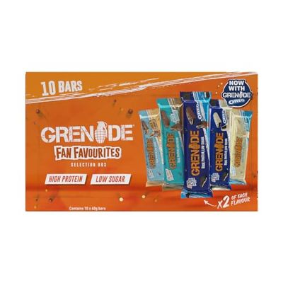 Grenade High Protein, Low Sugar Bar - Fan Favourites Selection Box Protein Bars, 10 x 60 g