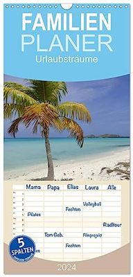 Pianificatore Familienplaner 2024 - Urlaubsträume mit 5 Spalten (Wandkalender, 21 cm x 45 cm) CALVENDO