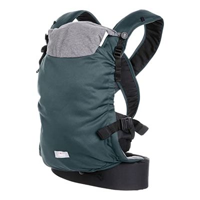Chicco Skin Fit, Ergonomisk Bärsele, För barn från 0 månader till 9 kg, Justerbar, Perfekt för babyhöfter, med korsade och vadderade axelremmar, bukbälte, med huva, grön