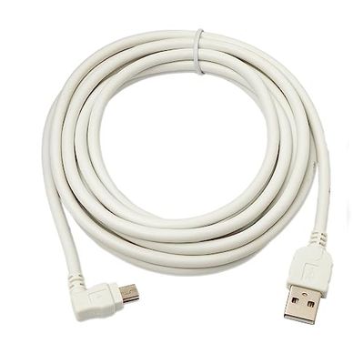 System-S USB 2.0 kabel 3 m typ A kontakt till mini B kontakt vinkel adapter i vitt