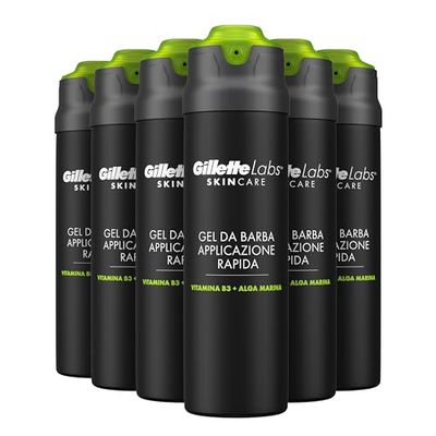 Gillette Labs Gel Da Barba Applicazione Rapida, Rinfresca La Pelle e Aiuta a Proteggere Dalle Irritazioni Da Rasatura, Risciacquo Facile, 198ml