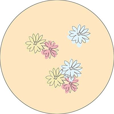 Bonateks, Runt digitalt tryckt musmatta, halkfri undersida, för kontor och hem, diameter: 22 cm