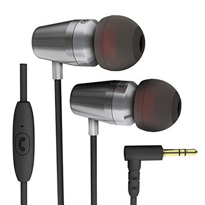 ROCK JAW AUDIO Alfa Genus V2 Auricolari con Microfono In-Line, Nero