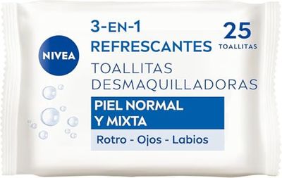 NIVEA Refreshing Makeup Remover Wipes (1 x 40 pcs), Makeup Remover Wipes for Normal and Combination Skin, Wet Wipes for Face, Eyes, Lips and Neck