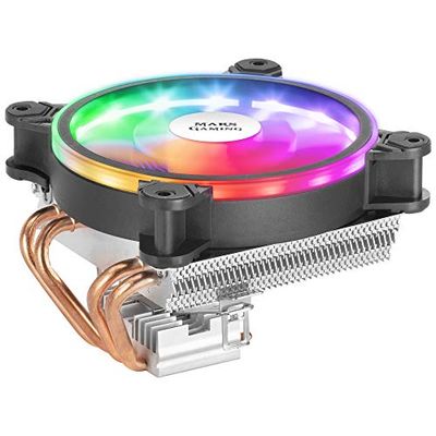 Mars Gaming MCPU220, zwarte CPU-koellichaam, TDP 140W, Dual ARGB, PWM Silent