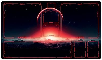 1 spelarkortlekmatta kompatibel med Star Wars: Unlimited 61 x 35,5 cm (24 x 14 tum) – röd måne