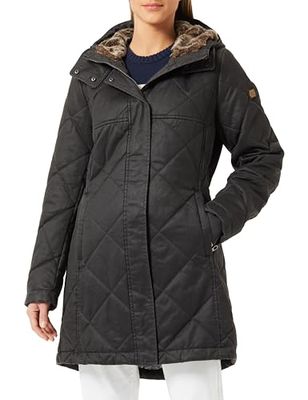 camel active quiltad damkappa i vintage look, svart, 42