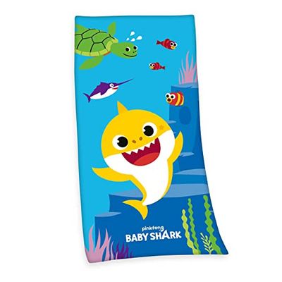 Herding Ręcznik welurowy Baby Shark, 70 x 140 cm, 100% bawełna, welur