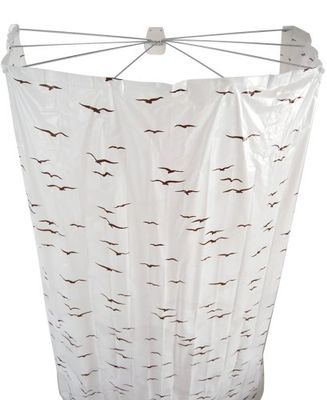 Ridder 582090-350 Cortina de duche com suporte tipo guarda-chuva, cor bege