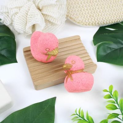 French Tendance Bomboletta da bagno schiumogeno anatra – Relax – Regalo donna – Benessere – Fragranza fragola, 1 x 100 g – Atmosfera aromatica