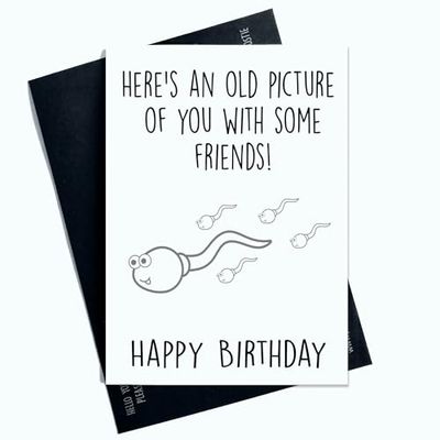 Peachy Antics Funny Birthday Card For Him For Her Heres An Old Picture Of You With Some Friends Funny Happy Birthday Card SP185