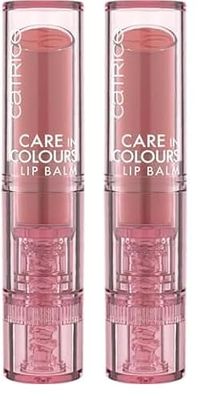 Catrice Cosmetics Bálsamo labial Care In Colours, hidratar/humectar, cuidado, natural, brillante, 3 g (Paquete de 2)