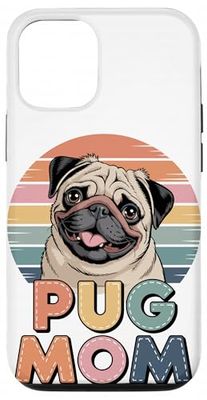 Retro Pug Mom Chinese Pugs Case for iPhone 12/12 Pro