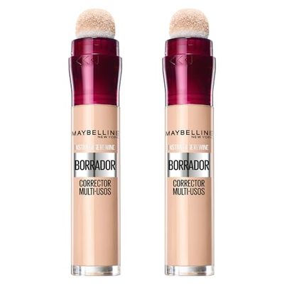 Maybelline New York, confezione duo per trucco: x2 gomme correttore occhi, borse e imperfezioni, con bacche di goji e haloxyl, tono 01 Light