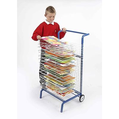 Robo-Toys C1170 Mobile Painting Drying Rack, 30 Shelf, 50cm L x 55cm W x 103cm H
