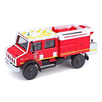 Bburago May Cheong 32017 1/55 Mercedes Benz unimog-Marseille-Display Box of 18 Pieces, RED