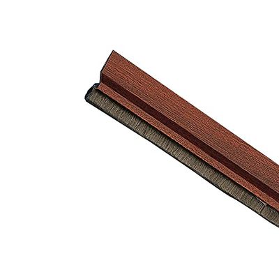 Amig - Tochtstopper voor ingangs- of doorgangsdeuren, tochtstopper, haarborstel, kunststoffolie tussen de borstel, 82 cm, Sapelli, aluminium