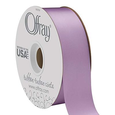 Offray Berwick 1.5"" Wide Double Face Satin Ribbon, Iris Purple, 50 Yds (566985)