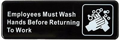 Winco – SGN 322 – 3 "x 9" Employees Hand Wash Only Sign