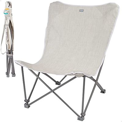 Aktive 62638 - Sillón plegable exterior camping, playa, jardín | Medidas 78x76x91,5cm |Incluye asa de transporte | Soporta hasta 115kg | Sillas plegables, silla exterior, camping