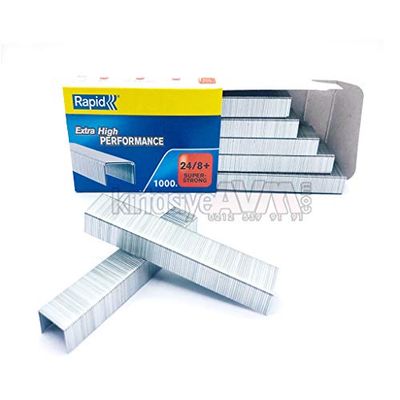 Lot de 5 boîtes de 1000 agrafes rapides 24/8 + Super Strong.