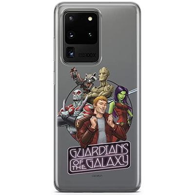 ERT GROUP Beschermhoes voor Samsung S20 Ultra Original en officieel Marvel Pattern Guardians of The Galaxy 009, perfect aangepast aan de vorm van de mobiele telefoon, gedeeltelijk transparant