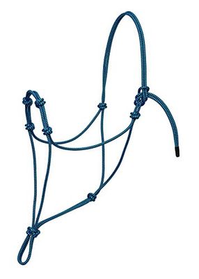 Silvertip Weaver Leather Four Knot Rope Halter, Blue/Black