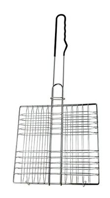 C.A.O. - Gril double carrée en Acier - Longueur 23 cm (55 cm avec poignée) - Largeur 22 cm