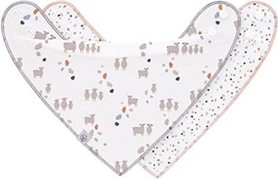 LÄSSIG Baby Bandana/cowl-neck 2 pcs assorted Tiny Farmer Sheep blue