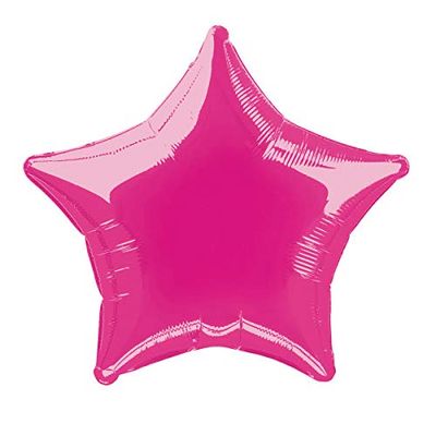 Unique Party 53327 - 50 cm Palloncino a Elio in Foil a Forma di Stella Color Rosa Shocking