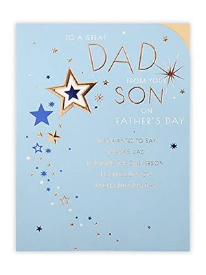 Clintons: Traditional Father's Day Card from Son, Stars on Teal Dad from Son, Father's Day Card from Son, I Can Always Count on You Dad 149 x 195, multi-color, 1165754