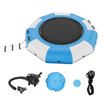 VEVOR Rimbalzatore Gonfiabile dell'Acqua, Trampolino ricreativo dell'Acqua 10 Piedi, con la Scala di 3 gradini e la Pompa di Aria elettrica, per Piscina, Lago, Sport Acquatici