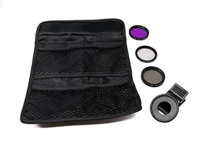 SYSTEM-S Set di filtri UV CPL FLD da 37 mm, con custodia a clip, colore: nero