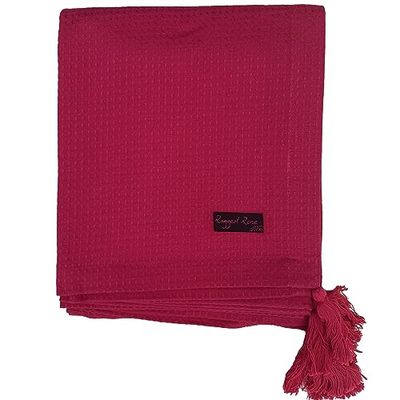 Ragged Rose Wendy Couvre-lit gaufré en Coton Rose Fuchsia, 140 x 180 cms