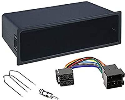 Sound Way Kit Montaggio Autoradio, Mascherina 1 DIN, Vano Portaoggetti, Cavo Adattatore Connettore ISO, Adattatore Antenna, Chiavi di Smontaggio, Compatibile con Peugeot, Citroen, Fiat