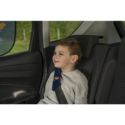 Cartrend Hero Seat Belt Pad Set with Comfortable Fabric, Colourful Design for Children, Easy Assembly, Flexible Positioning, 2 Pieces, Blue