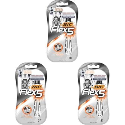 BIC Rasoio Monouso Frex 5, 3 Zinco Pezzi (Confezione da 3)