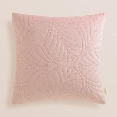 ROOM99 Feel Sierkussensloop, 45 x 45 cm, decoratieve sierkussensloop, esthetisch, modern, slaapkamer, woonkamer, fluweel, poederroze, 1 stuk