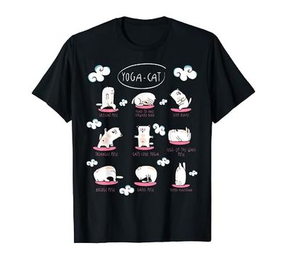 Yogatto Donna Divertente Yoga Cat Gatto Meditazione Mandala Maglietta