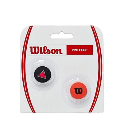 Wilson DAMPENERS, Gommini antivibrazione PRO Feel Clash, Confezione da 2 Unisex-Adulto, Black/Red, NS