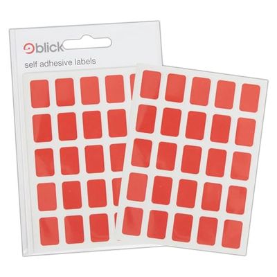Blick Labels, Red, Self Adhesive Stickers, Rectangular, 12mm x 18mm, 175 Labels, for Home, Office, Family, School, Holiday Calendar Organising, Planner, Rewards Chart, Colour Coding