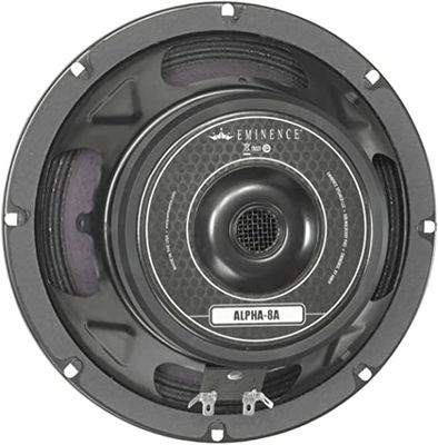 Eminence American Standard Alpha-8A 8" Pro Audio Speaker, 125 Watts at 8 Ohms, Black