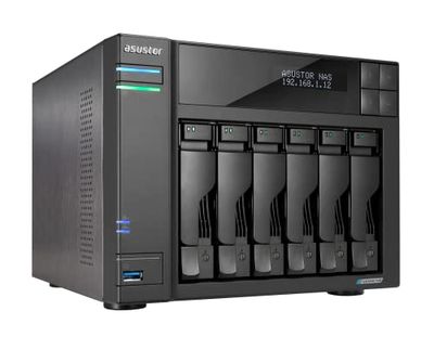 Asustor Lockerstor 6 Gen 2 AS6706T | 6 Bay NAS, Quad Core 2.0GHz CPU, 4 M.2 PCIe 3.0 SSD Slots, 2 2.5GbE Ports, 8GB RAM DDR4, Network Attached Storage (Diskless)