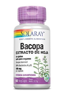 Solaray Bacopa 100mg | Bacopa Monnieri | 60 VegCaps, 60 unidad, 1