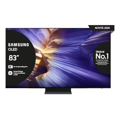Samsung Smart TV 83'' QE83S94FAEXZT OLED 4K, NQ4 AI Gen3 Processor, 4K AI Upscaling Pro, Motion Xcelerator 144Hz, Dolby Atmos & OTS Lite, LaserSlim Design, 2025