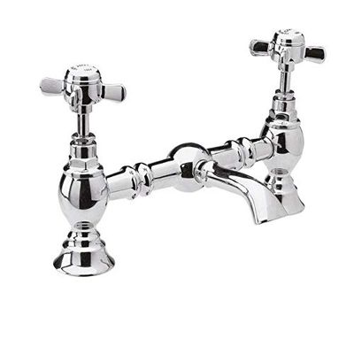 Oud Londen I315X Chrome Beaumont Luxe Brug Basin Mixer NoWst