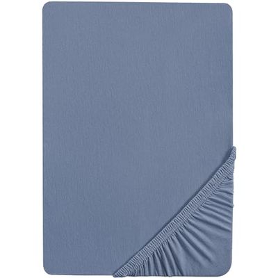roba Hoeslaken Lil Elephant, 60 x 120 en 70 x 140 cm, voor babybed, katoen, elastisch, GOTS-gecertificeerd, maanblauw