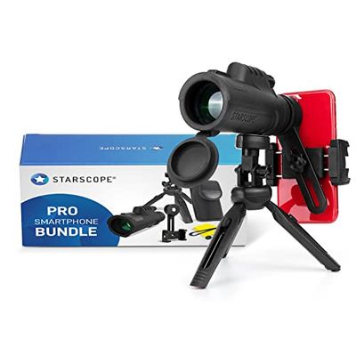 STARSCOPE Pack Smartphone Telescopio Monocular Starscope G3 Pro - Kit Que Incluye un Visor Monocular móvil 10x42 para iPhone y Android, trípode para monocular, Adaptador para teléfono y Mucho más